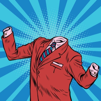 隐形人商人抽象插画