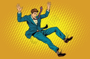 卡通从男人从高处坠落插画