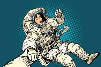 女宇航员插画图片