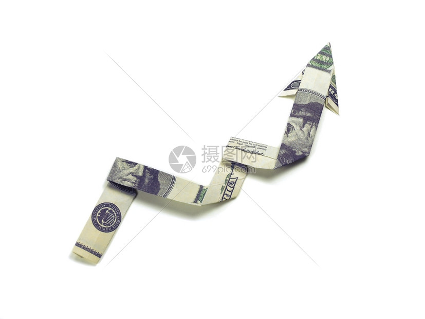 美元纸币箭形纸币图片