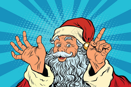 复古圣诞老人说话的圣诞老人插画设计图片