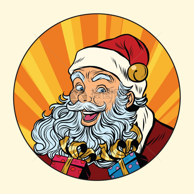 圣诞老人头像矢量图