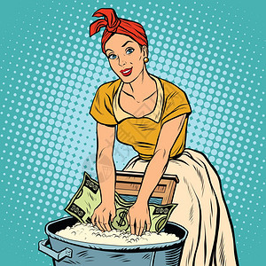 商业概念洗钱的女性图片