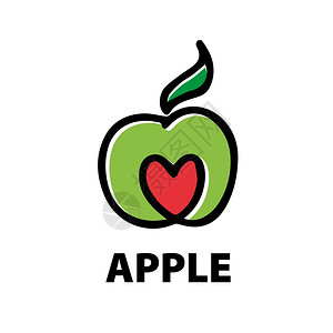 花瓣水果矢量徽标苹果模板设计标志苹果图的矢量插插画