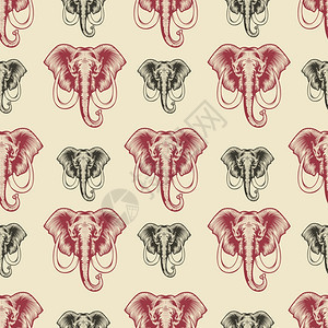 复古大象图案纹样图片