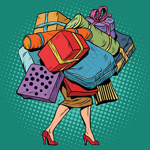 购物狂卡通图片