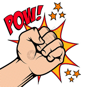 流行艺术风格的轰击搏斗概念背景电力打击抗议和攻矢量说明插图-摄