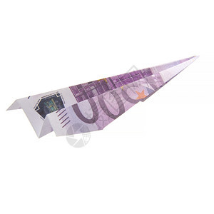 白背景钞上的折飞机图片