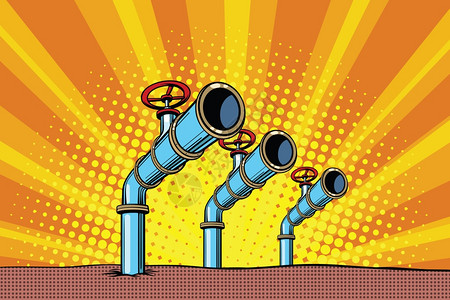 油插画-油卡通-能源污染工厂的蓝色和红下载购买网络部件卡模板插图