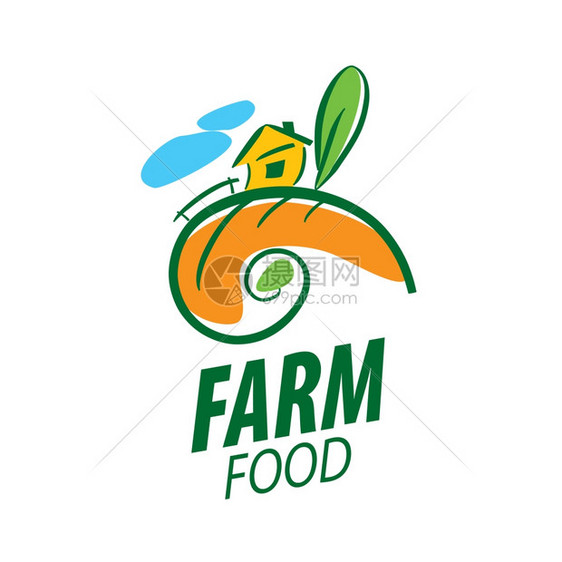 农场标志食品的模板设计矢量图图片