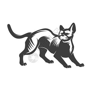 黑色猫咪卡通矢量设计元素图片