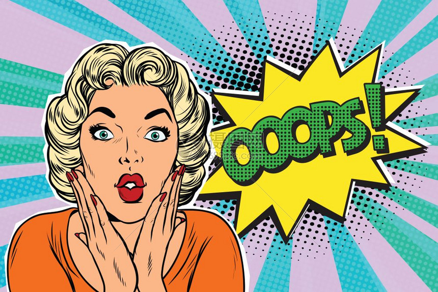 流行艺术惊叹的美丽女人