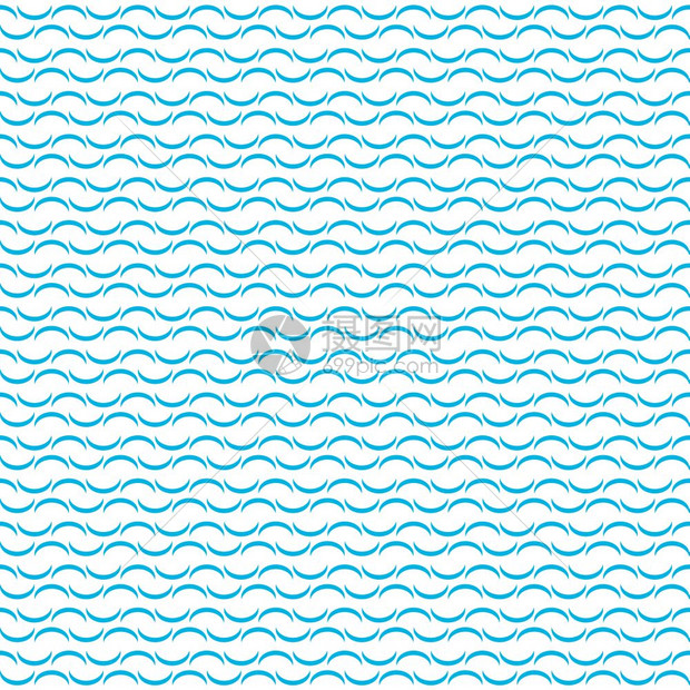 白色背景上的蓝大浪图案抽象矢量图图片