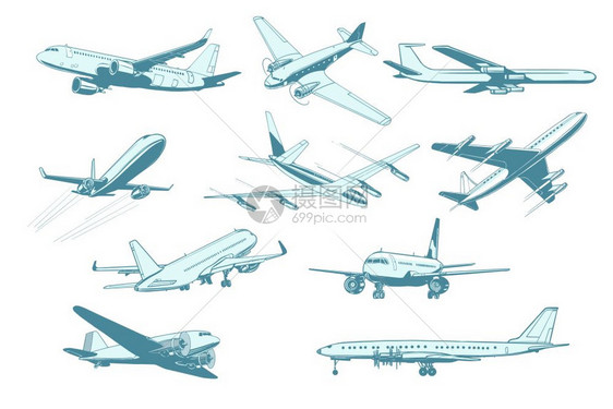 各个角度的各种飞机图片