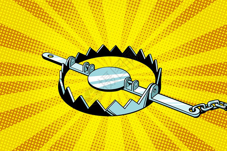 捕兽夹矢量插画图片素材