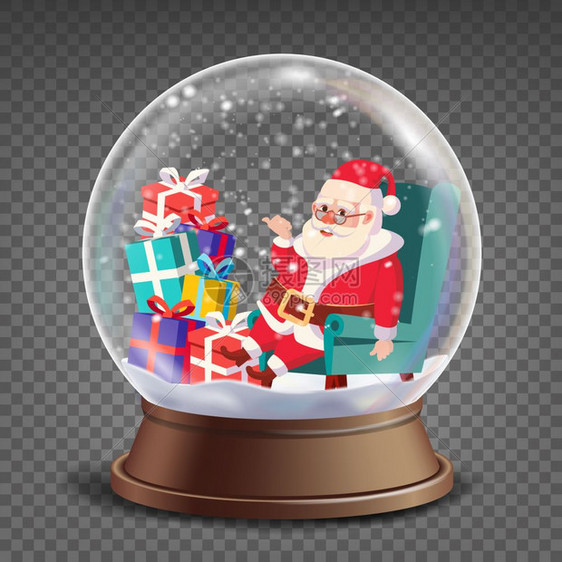玻璃球中的圣诞老人图片