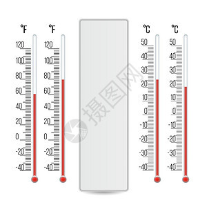 电子气象温度计矢量插图图片