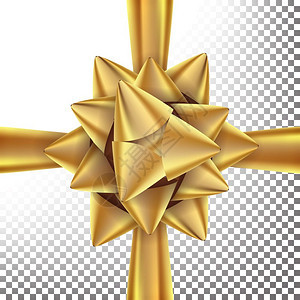 金色丝带捆绑卡通矢量元素背景图片
