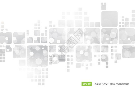 灰色模糊bokeh抽象白方形矢量背景背景图片