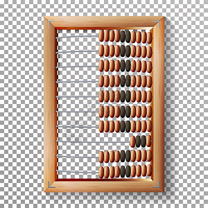 abcus设置矢量经典木制老算盘术工具设备在透明背景中隔离的算术工具设备abcus设置矢量经典木制老算盘术工具设备的实际示例图片
