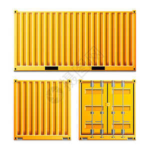 黄货集装箱矢量设计元素高清图片