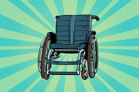 流行艺术轮椅插画背景图片