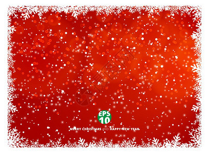 冬季圣诞节红色背景的雪花落雪图片