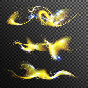 金色闪光星尘透明矢量元素图片