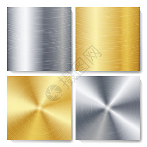金铜银钢金属材质矢量元素背景图片