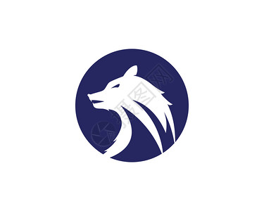 胸部狼纹身图案插画