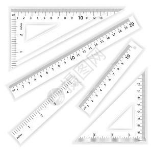 学校测量工具标尺和三角图片