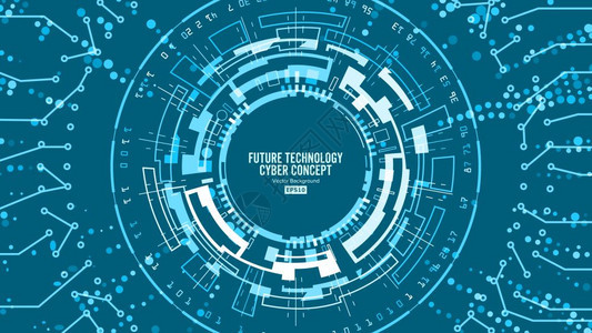 安全打印蓝色电子网络数字系统设计抽象未来技术背景图片