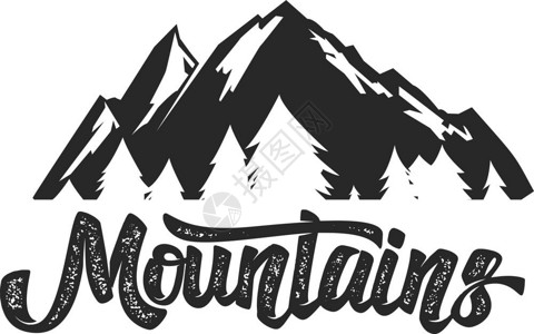 户外登山,插画