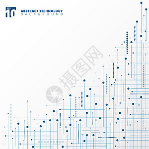 抽象数字技术几何线点背景图片