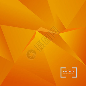 抽象几何三角多边形空间矢量低聚橙色背景图片