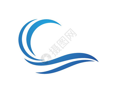 c出轨水浪标志模板矢量说明设计插画