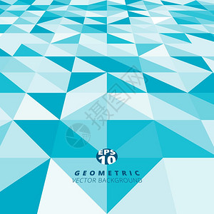 抽象蓝色和白三角形平方图案视角背景纹理图片素材