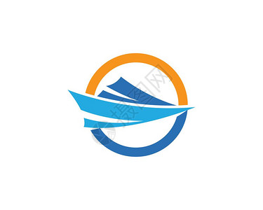丽塔海华丝游船标志模板矢量图设计插画