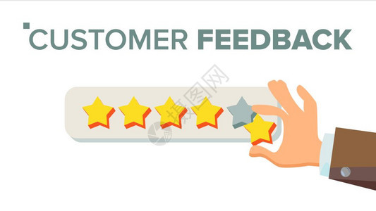 客户提供评级矢量商人手反馈证词孤立的单方插图五星级评分审查概念图片