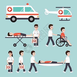 救护车救助医疗插画背景图片