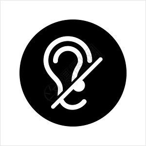 兔子不听表情包聋人图标听矢量艺术插图残疾听插画