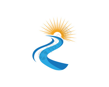 河流标志模板矢量图示设计图片素材
