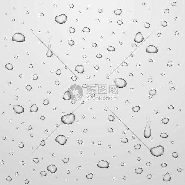 写实水滴雨滴矢量背景图片