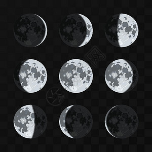 月亮相向矢量设定夜月和自然全说明图片