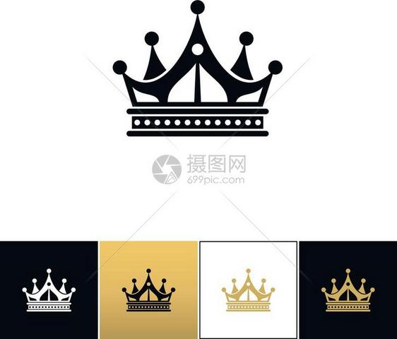 黑色白和金背景的皇冠图片