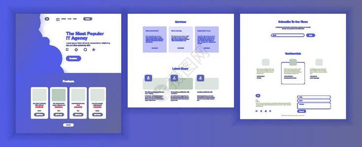 网页矢量商业站页着陆设计站划模板图片