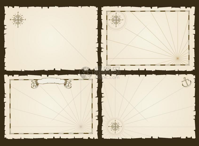 海盗邀请方以往的空海盗邀请方矢量反向卡模板以海洋风格盗邀请方的空海盗方矢量反向卡模板以海洋风格带框架的纸牌党派航海空白的盗邀请卡图片