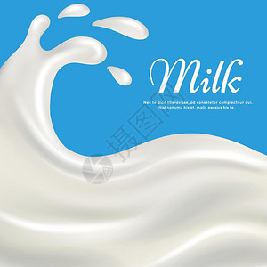 写实牛奶矢量插画背景图片