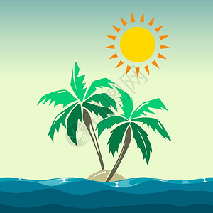 棕榈树和太阳设计元素图片