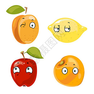桃子柠檬苹果拟人形象图片